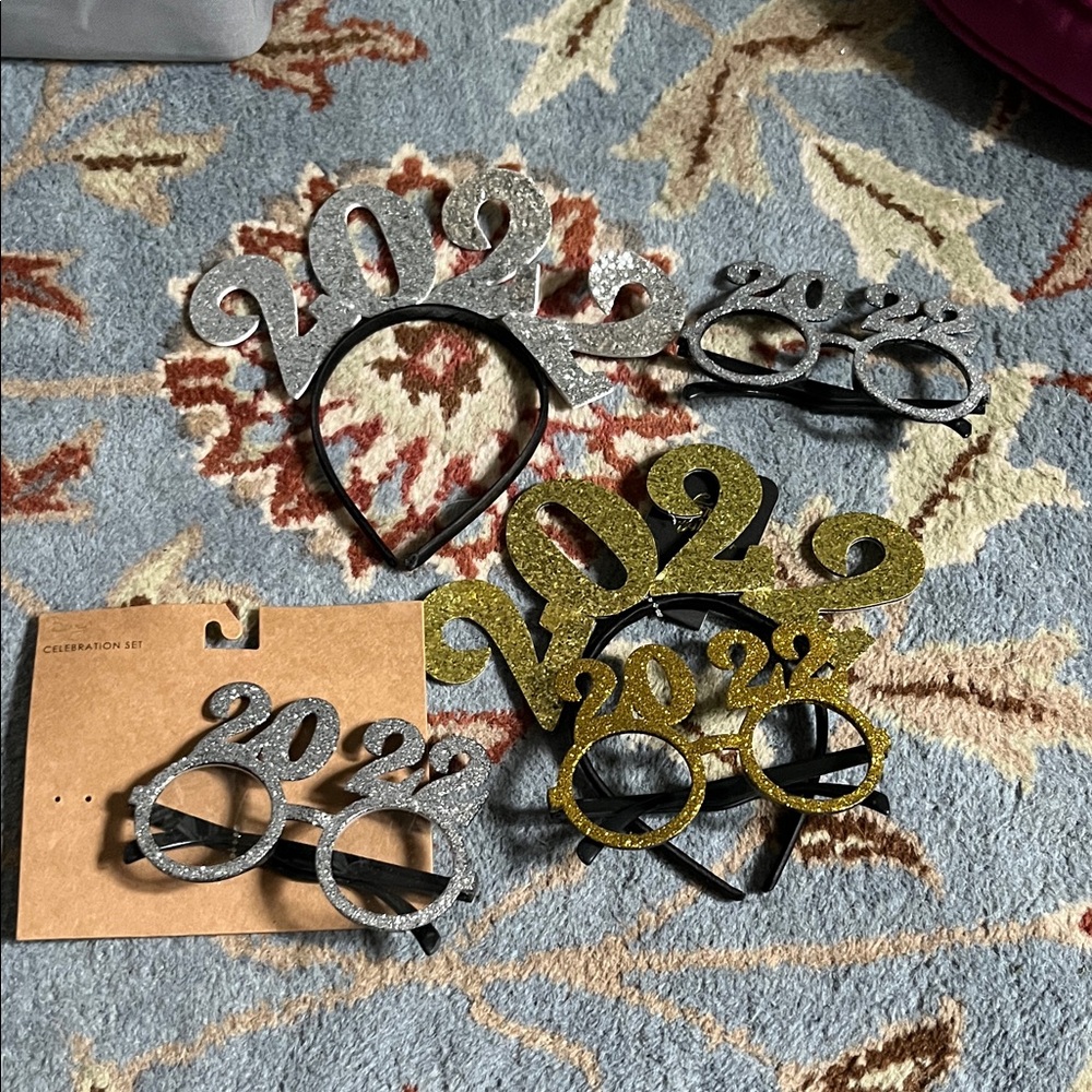 2022 new years Headband and Glasses Set